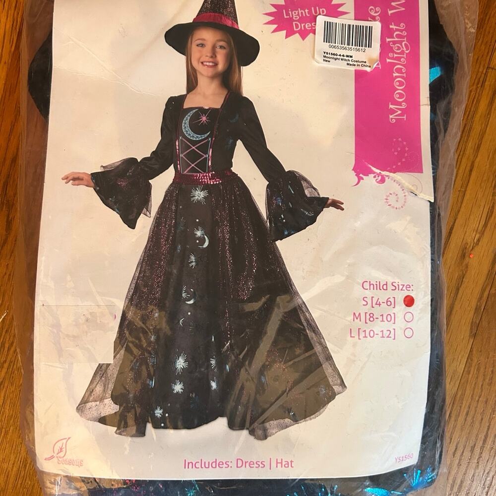 Light up witch costume 4-6 nwt